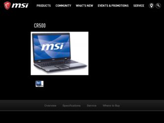 CR500 driver download page on the MSI site