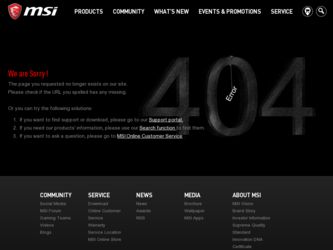 CSM driver download page on the MSI site