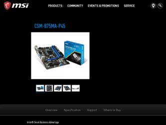 CSMB75MAP45 driver download page on the MSI site