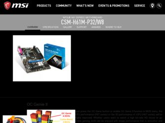 CSMH61MP32W8 driver download page on the MSI site