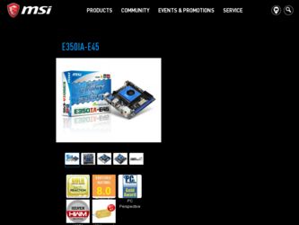 E350IAE45 driver download page on the MSI site