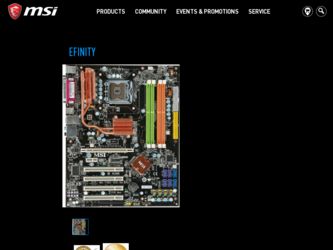 EFINITY driver download page on the MSI site