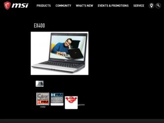 EX400 driver download page on the MSI site