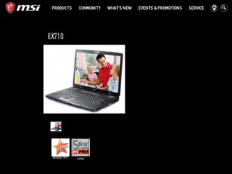 EX710 driver download page on the MSI site