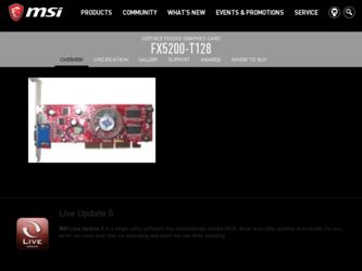 FX5200T128 driver download page on the MSI site
