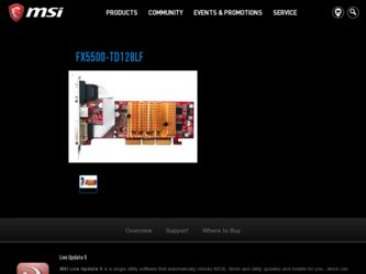FX5500TD128LF driver download page on the MSI site
