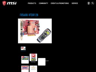 FX5600VTDR128 driver download page on the MSI site