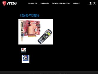 FX5600VTDR256 driver download page on the MSI site