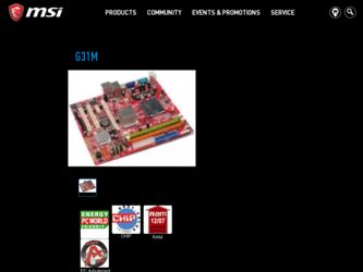 G31M driver download page on the MSI site