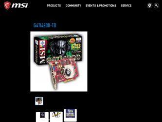 G4Ti4200TD driver download page on the MSI site