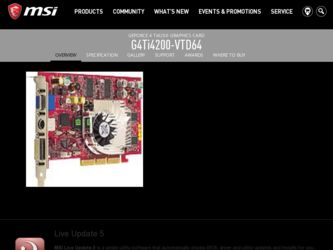 G4Ti4200VTD64 driver download page on the MSI site
