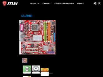 G965MDH driver download page on the MSI site