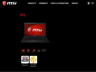 GP60 driver download page on the MSI site