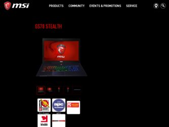 GS70 driver download page on the MSI site