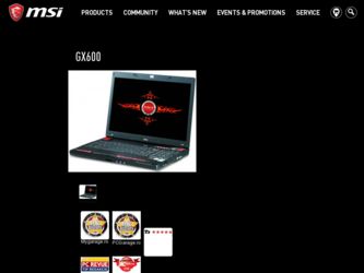 GX600 driver download page on the MSI site