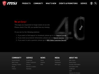 GX70 driver download page on the MSI site