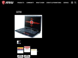 GX700 driver download page on the MSI site