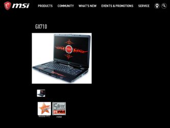 GX710 driver download page on the MSI site