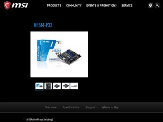 H55MP33 driver download page on the MSI site