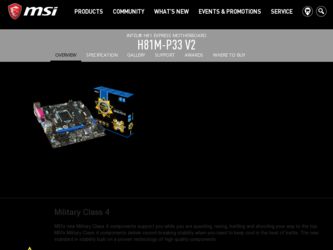 H81M driver download page on the MSI site