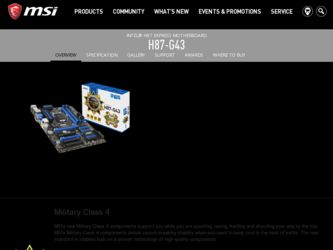 H87 driver download page on the MSI site
