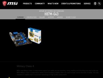 H87M driver download page on the MSI site