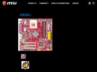 K7N2GML driver download page on the MSI site