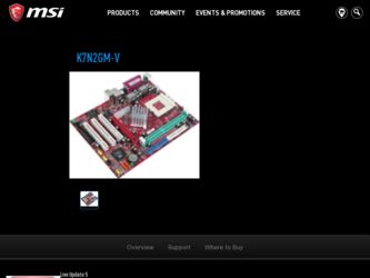 K7N2GMV driver download page on the MSI site
