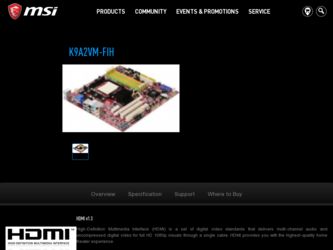 K9A2VMFIH driver download page on the MSI site