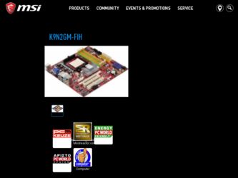 K9N2GM-FIH driver download page on the MSI site