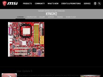 K9NGM2 driver download page on the MSI site