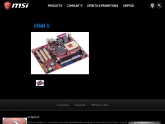 KM4M-V driver download page on the MSI site