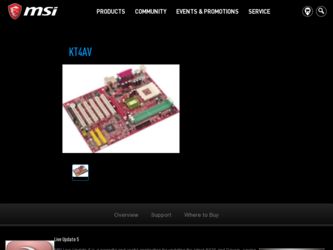 KT4AV driver download page on the MSI site