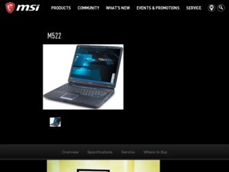 M522 driver download page on the MSI site