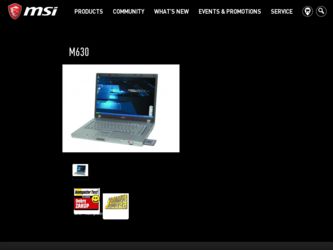 M630 driver download page on the MSI site