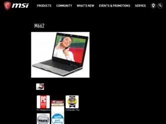 M662 driver download page on the MSI site