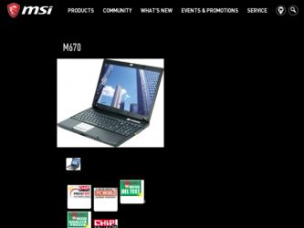 M670 driver download page on the MSI site