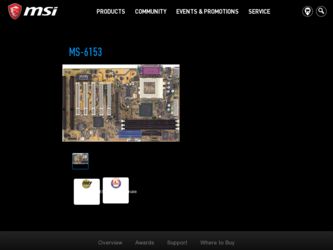 MS-6153 driver download page on the MSI site