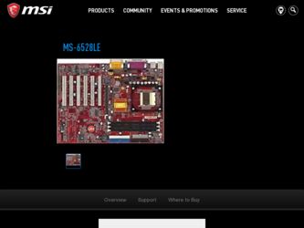 MS6528LE driver download page on the MSI site