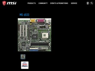 MS6533 driver download page on the MSI site