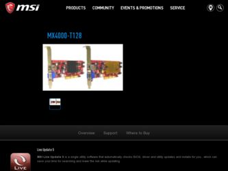 MX4000-T128 driver download page on the MSI site