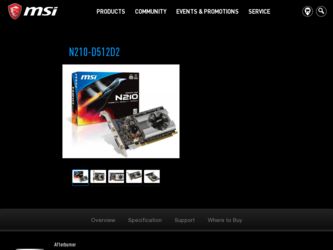 N210D512D2 driver download page on the MSI site