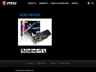 N220GTMD1GLD3 driver download page on the MSI site