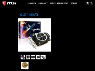 N240GTMD1GD5 driver download page on the MSI site