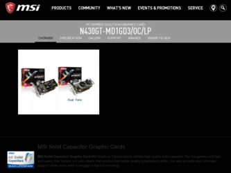 N430GTMD1GD3OCLP driver download page on the MSI site