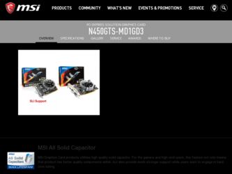 N450GTSMD1GD3 driver download page on the MSI site