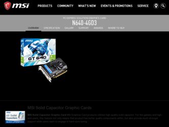 N640 driver download page on the MSI site