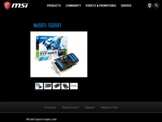 N650Ti1GD5V1 driver download page on the MSI site