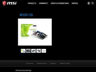 NF520TC35 driver download page on the MSI site