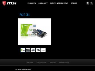 P43TC51 driver download page on the MSI site